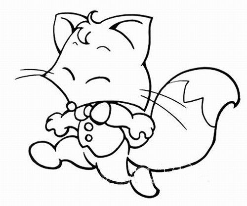 可爱的小狐狸简笔画图片素描铅笔-www.qqscb.com