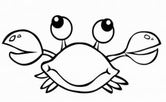 手绘可爱的大螃蟹简笔画图片素描铅笔