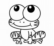 可爱的大眼睛青蛙简笔画图片素描铅笔