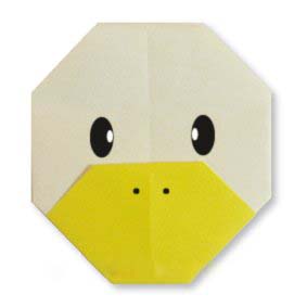 简单diy折纸鸭子脸的折法图解教程-www.qqscb.com