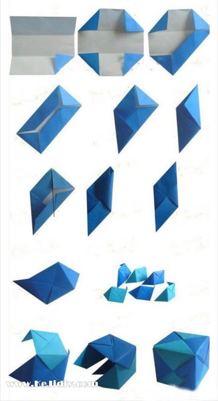 简单折纸手工diy立方体的折法图解教程-www.qqscb.com