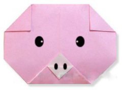 儿童diy折纸小猪的制作方法图解教程