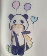 绘画可爱的大熊猫简笔画图片素描彩图