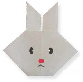 儿童diy折纸小白兔的折法图解教程-www.qqscb.com