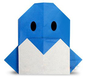 儿童diy折纸小企鹅的制作方法图解-www.qqscb.com