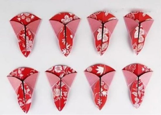 折纸立体生日贺卡花朵图案的制作方法图解-www.qqscb.com