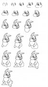 手绘可爱的兔子简笔画图片步骤教程