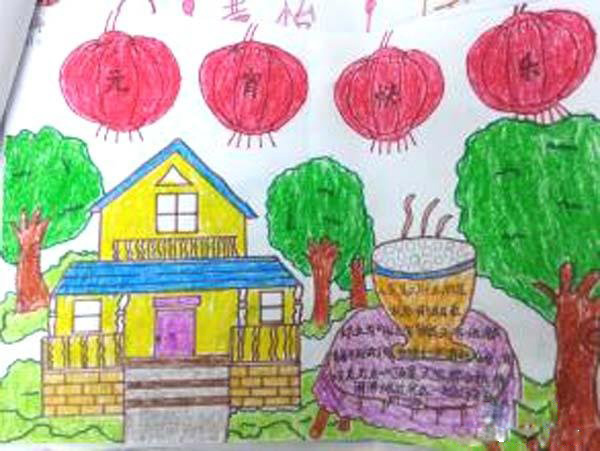 小学生庆祝元宵节快乐儿童画图片大全-www.qqscb.com