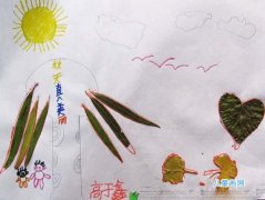 幼儿园儿童画作品图片＂美丽的秋天＂