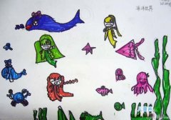 幼儿海底世界儿童画卡通图片