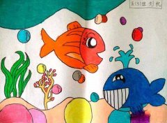 小学四年级美丽海底世界儿童画图片