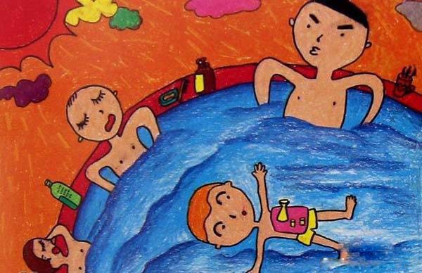 夏天我爱游泳儿童画优秀作品图片-www.qqscb.com