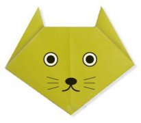 儿童折纸可爱小猫咪的折法图解教程