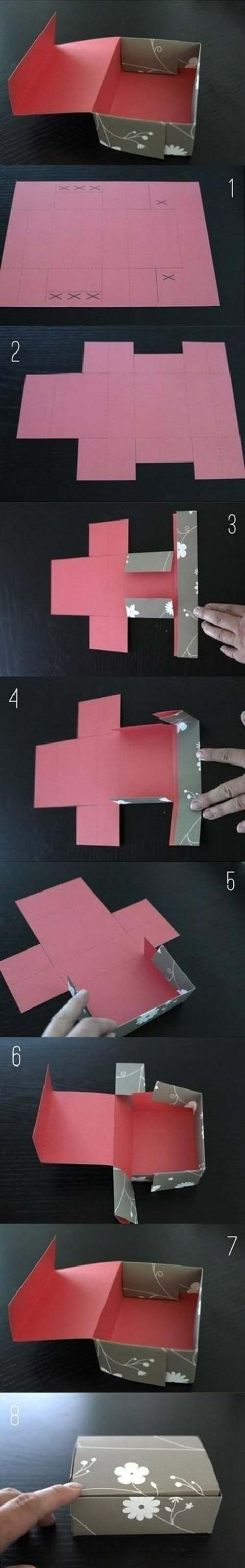 儿童折纸包装纸盒的折法图解教程-www.qqscb.com