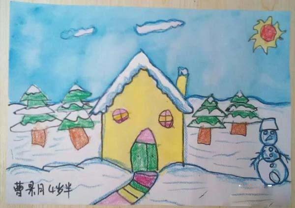 幼儿园关于冬天主题儿童绘画作品图片-www.qqscb.com