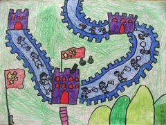 小学生八达岭长城儿童画画作品欣赏