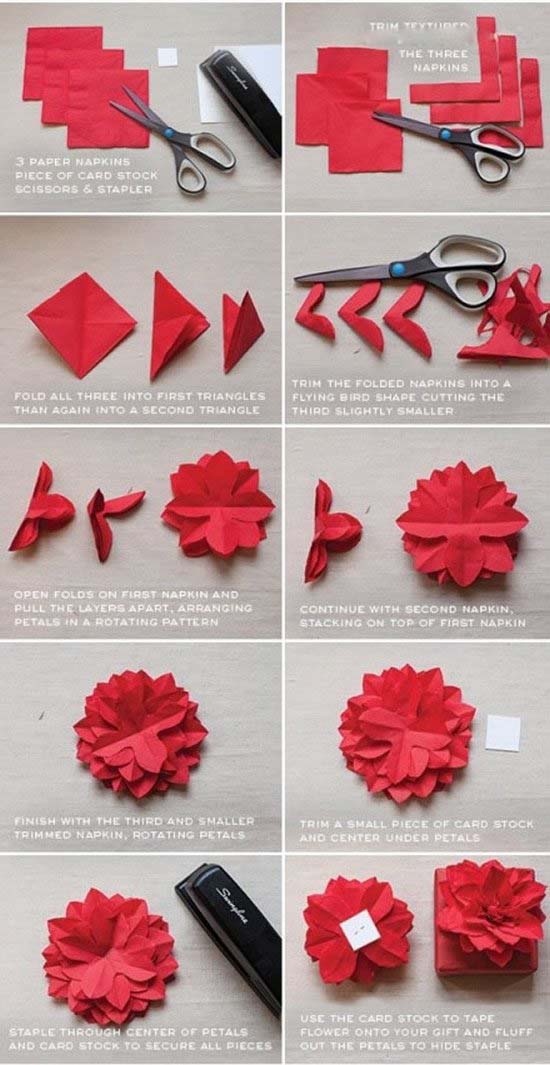 简单折纸手工一品红纸花的折纸方法图解-www.qqscb.com