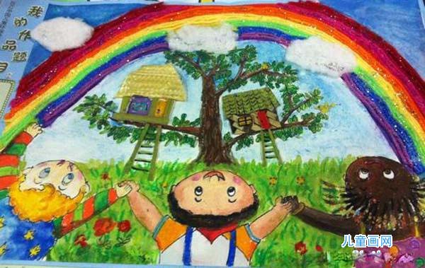 少儿我爱绿色家园儿童绘画作品图片-www.qqscb.com