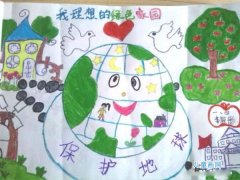 获奖一年级保护地球绿色家园儿童画参赛作品