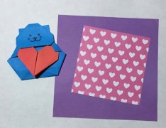 手工折纸爱心可爱的小熊制作方法图解