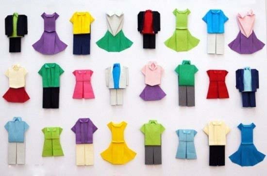 简单折纸手工衣服裙子的折法图解大全-www.qqscb.com