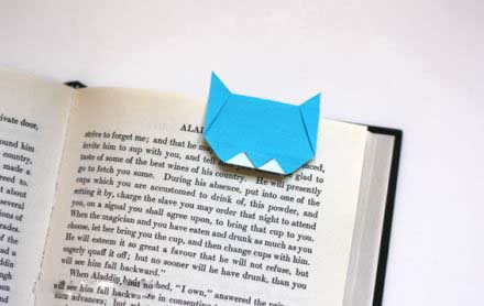 手工可爱小猫咪书签的折纸方法图解教程-www.qqscb.com