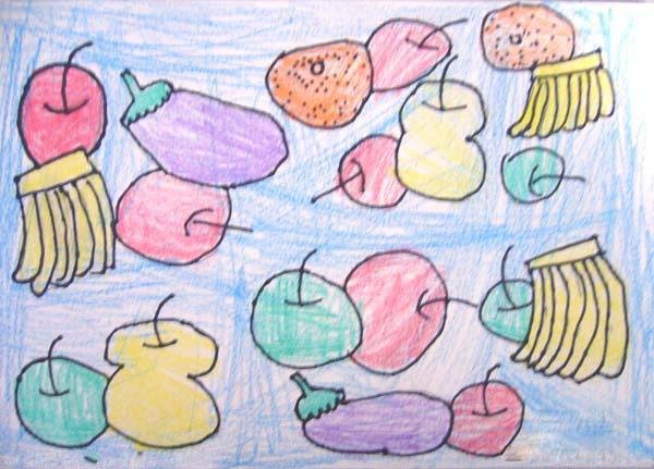 幼儿丰富多样的水果儿童画画图片大全-www.qqscb.com