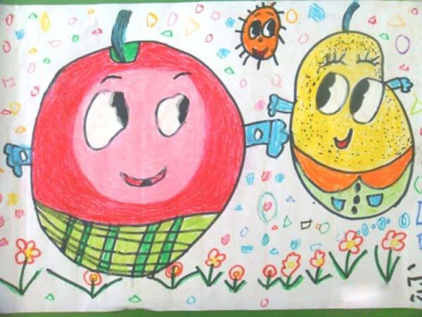 幼儿卡通苹果儿童画画图片大全-www.qqscb.com