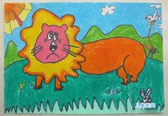 幼儿园中班卡通大狮子儿童画画图片欣赏