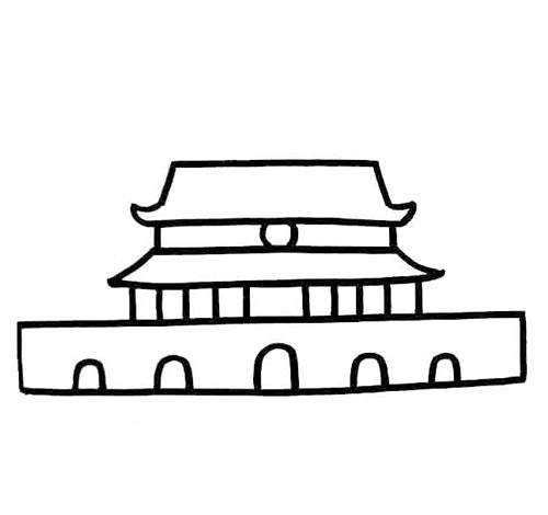 国庆节北京天安门主题简笔画图片大全-www.qqscb.com