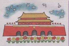 美丽的北京天安门图片 天安门儿童画作品欣赏