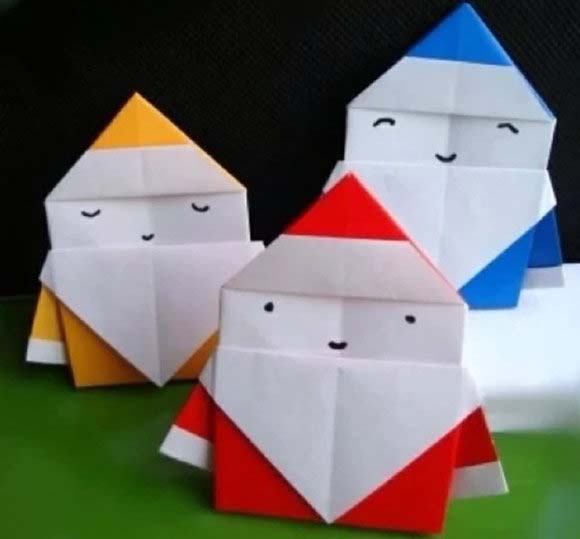 几种圣诞老人的折纸方法 圣诞老人的折法图解-www.qqscb.com