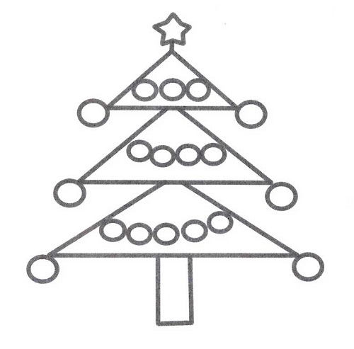 简单漂亮的圣诞树简笔画图片大全(彩图对照)-www.qqscb.com