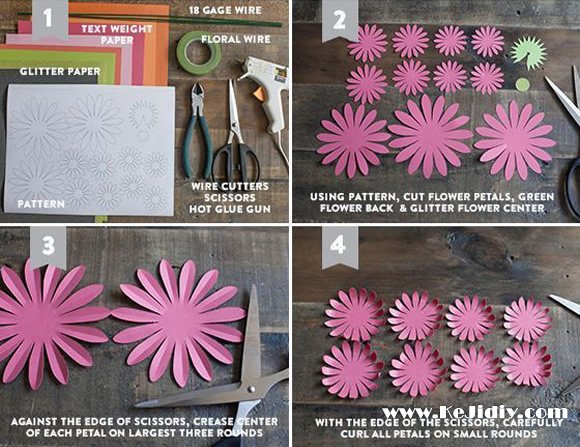 如何手工DIY制作漂亮的纸菊花的图解教程-www.qqscb.com