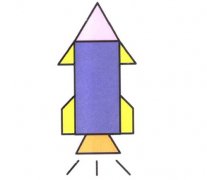 卡通火箭怎么画 火箭简笔画彩色图片步骤教程
