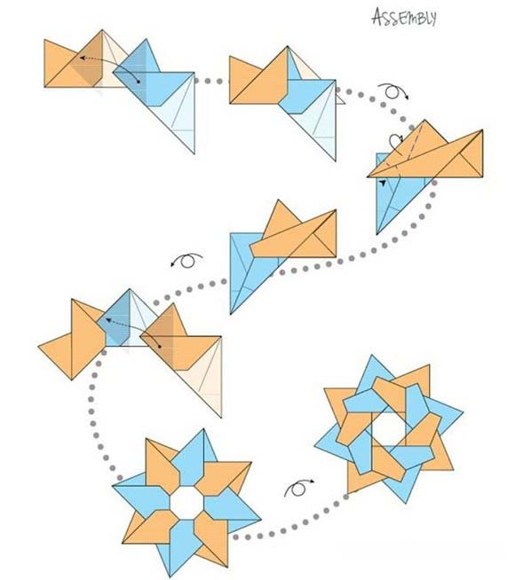 八角飞镖的折纸方法 手工八角飞盘折纸图解教程-www.qqscb.com