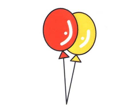 漂亮气球的画法 彩色气球简笔画图片教程素描
