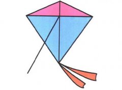 漂亮风筝的画法 卡通风筝简笔画教程素描彩图