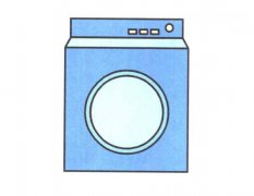卡通洗衣机的画法滚筒洗衣机简笔画图片教程素描