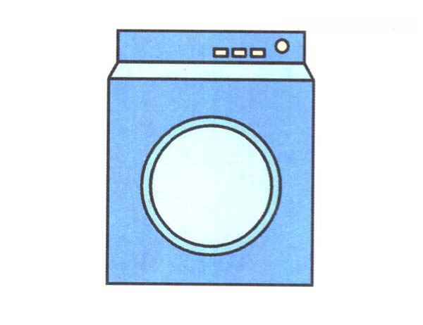卡通洗衣机的画法滚筒洗衣机简笔画图片教程素描-www.qqscb.com