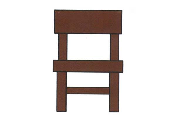 简单方正木椅子的简笔画图片教程素描彩铅-www.qqscb.com