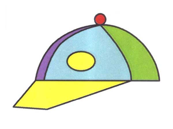 儿童卡通运动帽子的简笔画教程素描彩图-www.qqscb.com