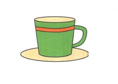 简单咖啡杯子的画法 咖啡杯简笔画图片教程彩色