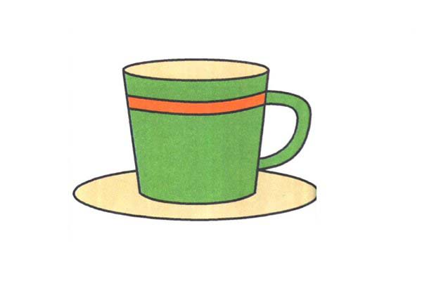 简单咖啡杯子的画法 咖啡杯简笔画图片教程彩色-www.qqscb.com