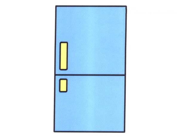 简单冰箱的画法 冰箱的简笔画图片教程彩图-www.qqscb.com