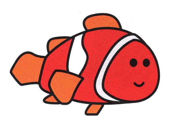 卡通小丑鱼的画法 小丑鱼简笔画教程素描彩图-www.qqscb.com