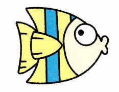 可爱的热带鱼简笔画图片教程素描彩图
