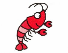 卡通可爱的小龙虾简笔画教程素描彩图