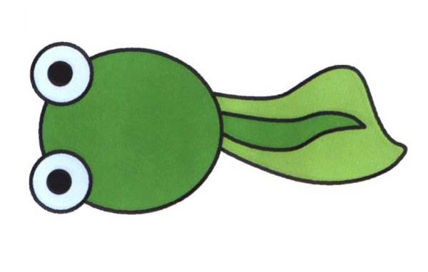 卡通小蝌蚪的画法 可爱小蝌蚪简笔画图片彩图-www.qqscb.com