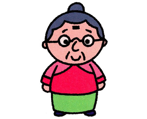 儿童简笔画慈祥老奶奶的画法图片教程彩图-www.qqscb.com